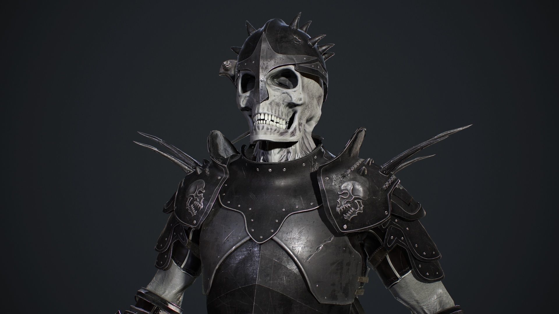 Skeleton 2 knight in armor Low-poly 3D model_16