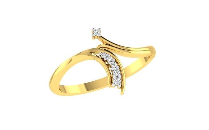 Solitaire Women Engagement Bypass Rings 3D print model