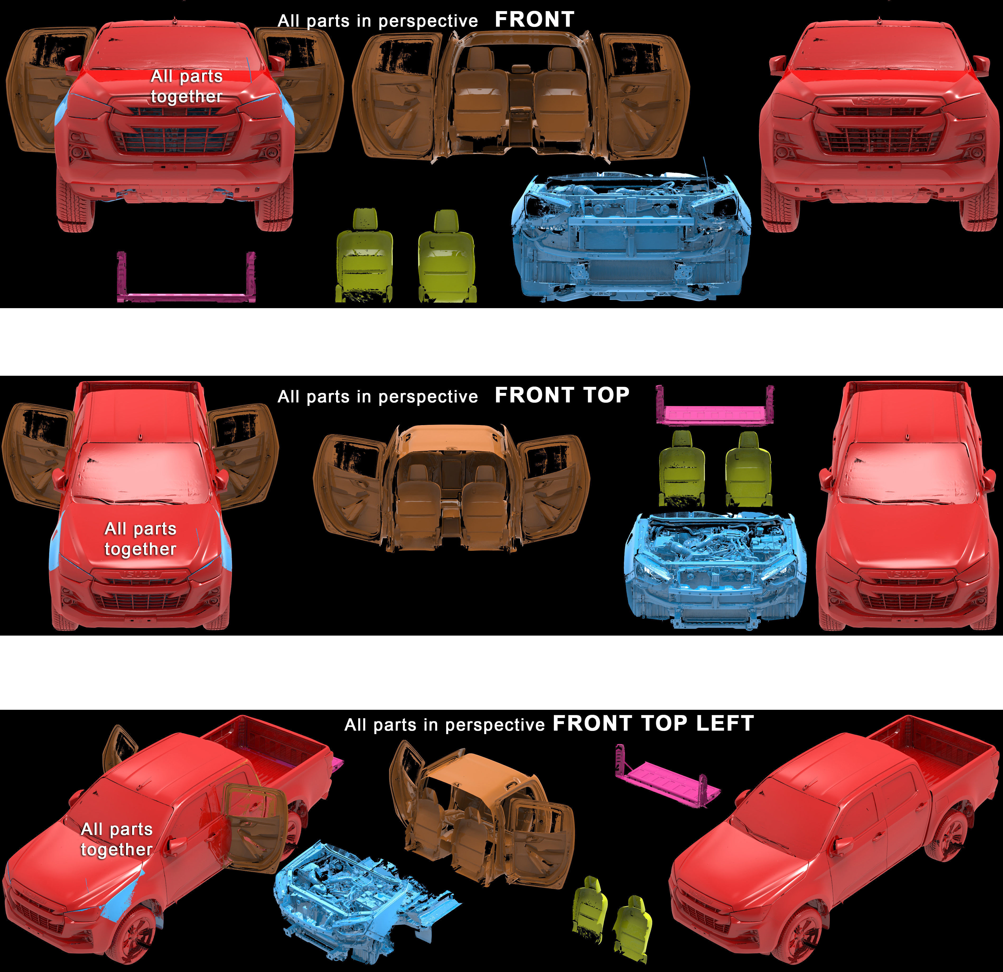 Isuzu D-Max DC EU 2020 Series Native multiple 3D Scan 3D model_3