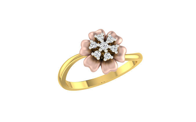 Solitaire Women Engagement Bypass Rings 3D print model