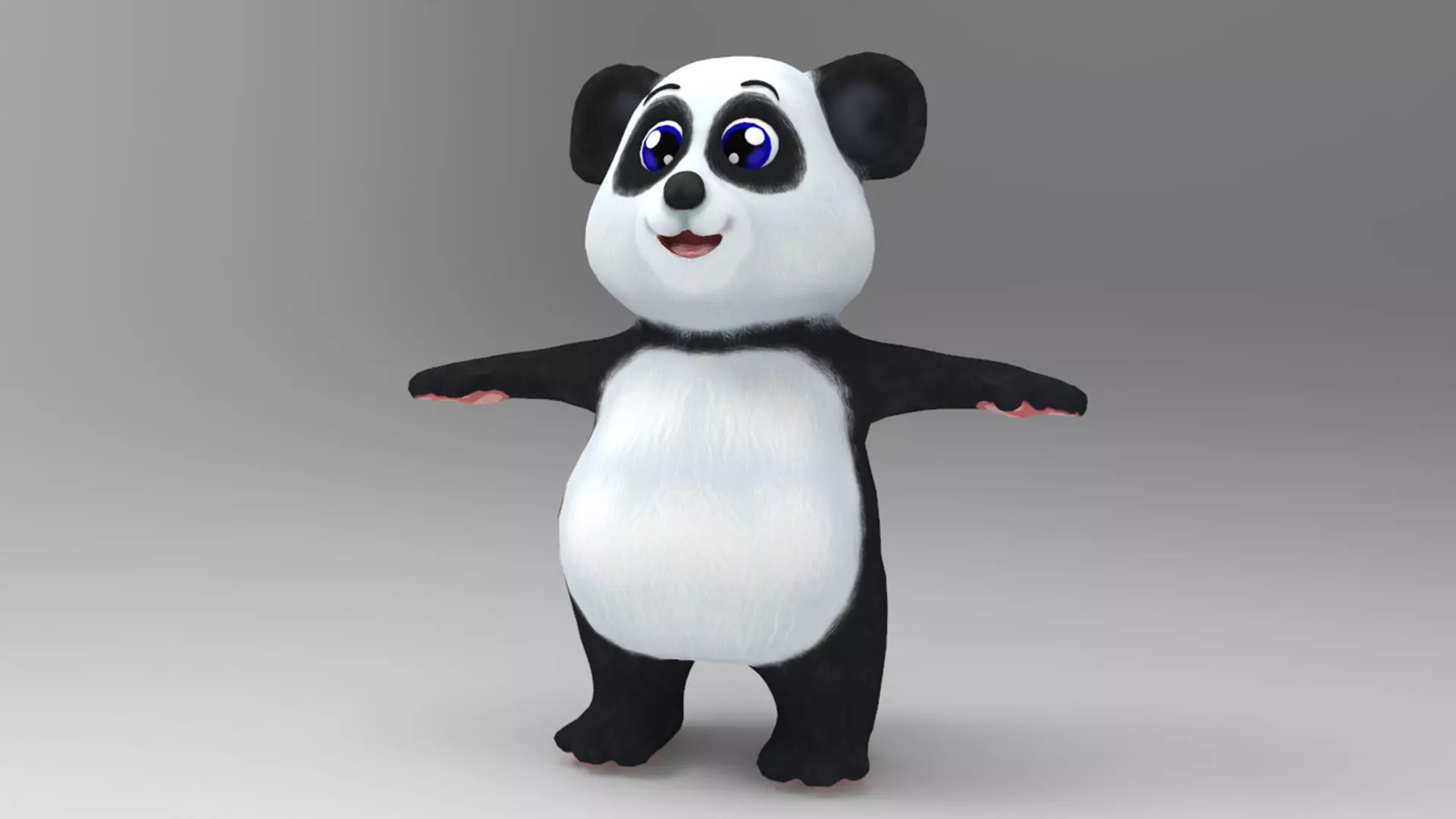 Panda Cartoon Low-poly 3D model