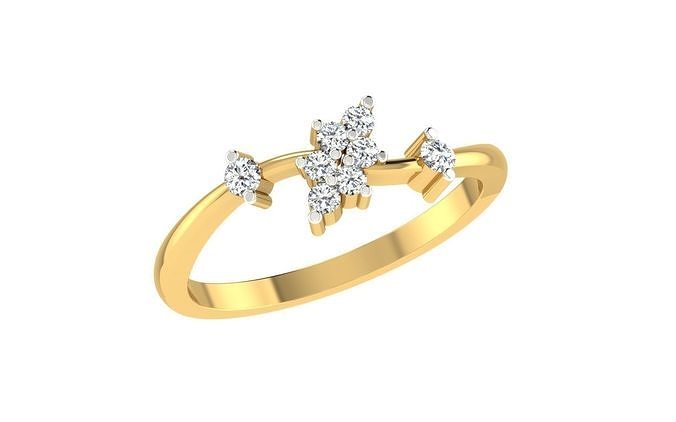 Solitaire Women Engagement Bypass Rings 3D print model