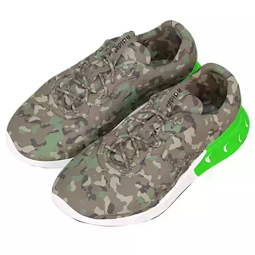 shoes camouflage nike sneaker with soles Free 3D model