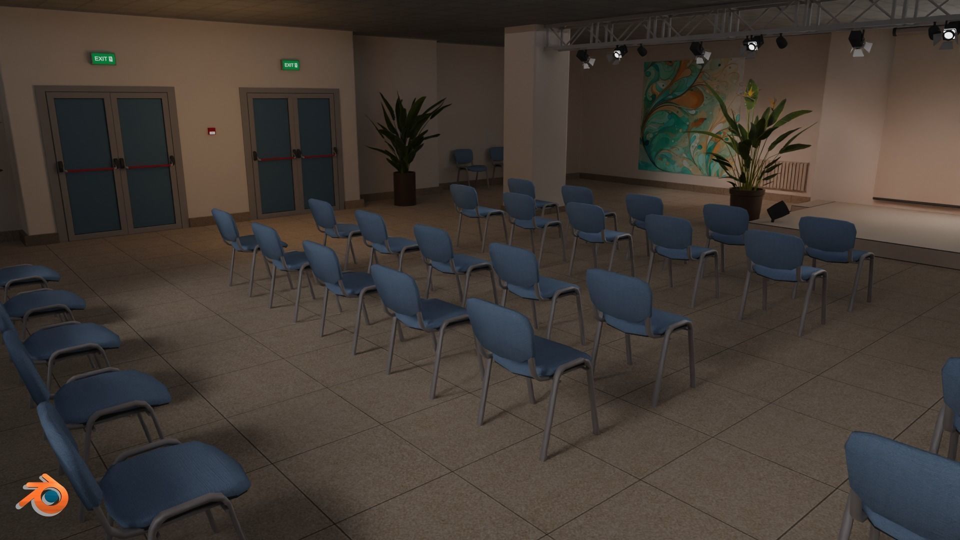 Conference Room 01 Unity Asset Low-poly 3D model_3