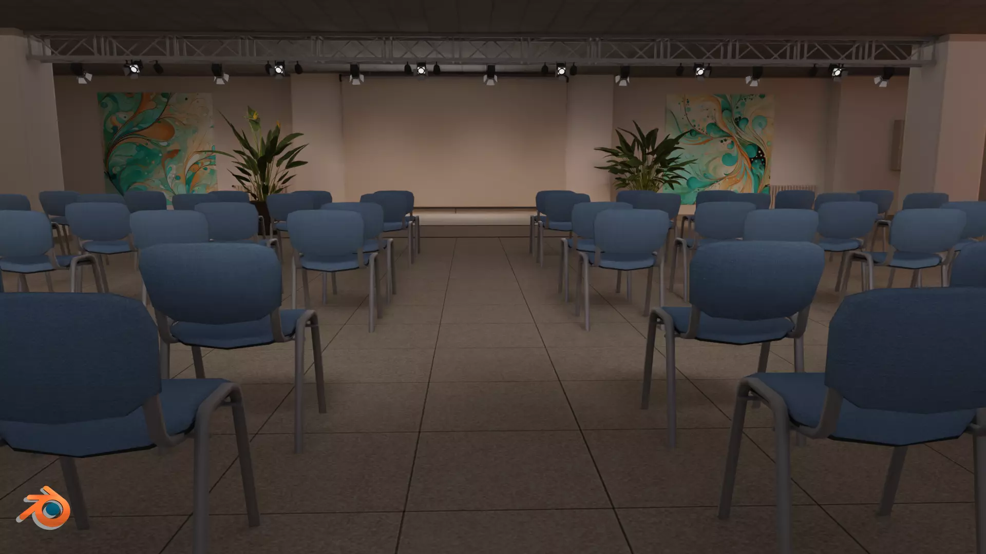 Conference Room 01 Unity Asset Low-poly 3D model_0