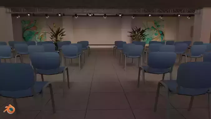 Conference Room 01 Unity Asset Low-poly 3D model