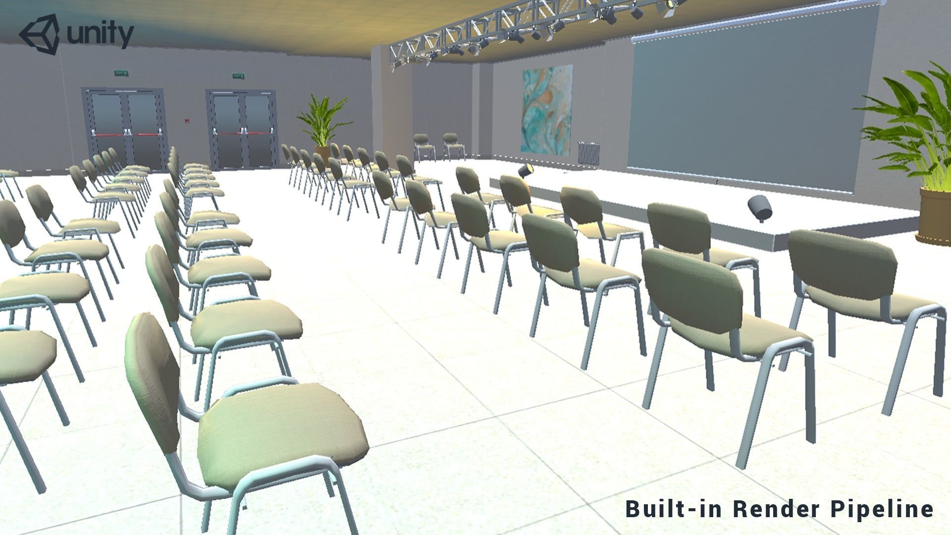 Conference Room 01 Unity Asset Low-poly 3D model_5