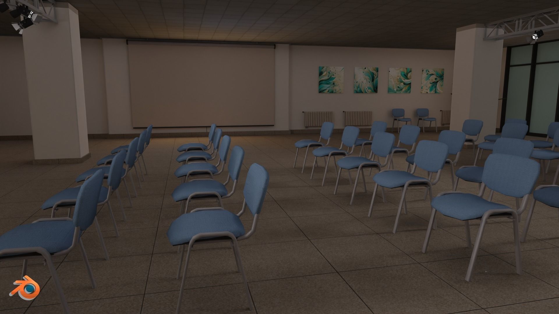 Conference Room 01 Unity Asset Low-poly 3D model_2
