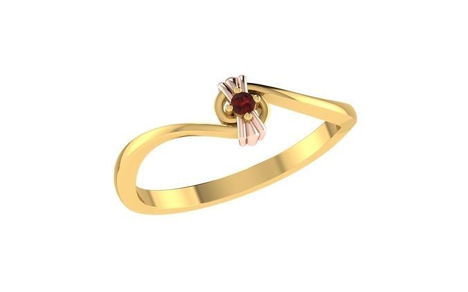 Solitaire Women Engagement Wedding Bypass Rings 3D print model