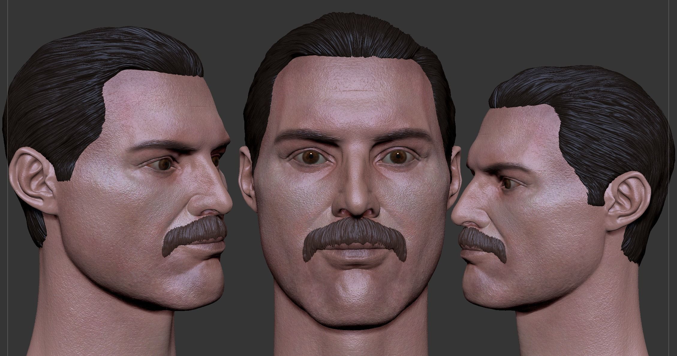 Freddie Mercury Head 3D print model_3