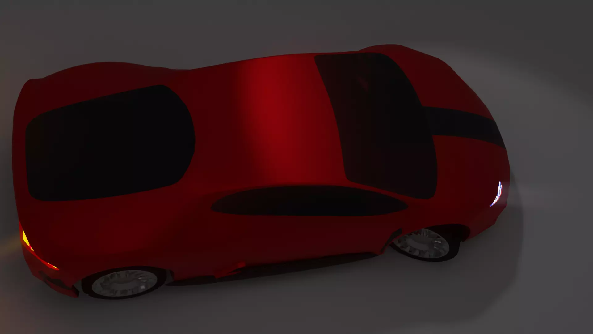 red Car low poly Low-poly 3D model_0