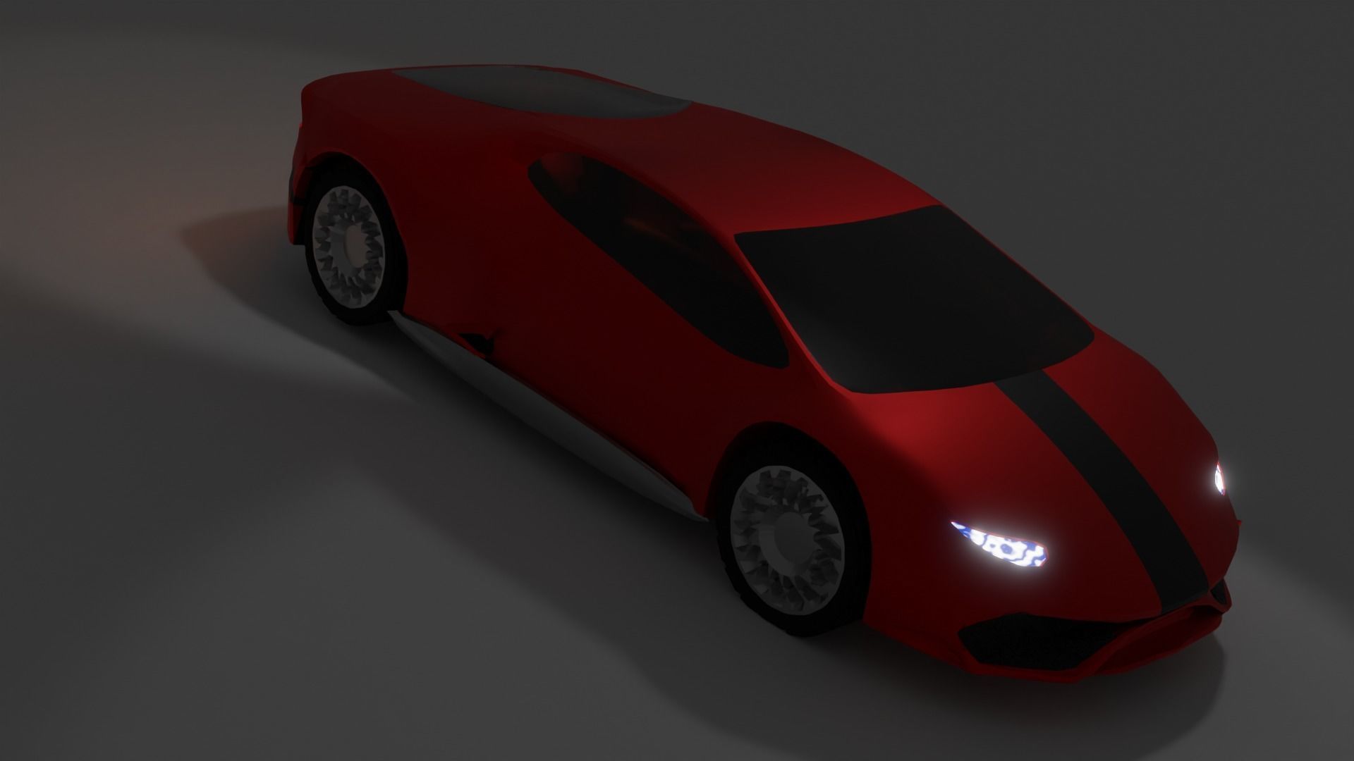 red Car low poly Low-poly 3D model_6