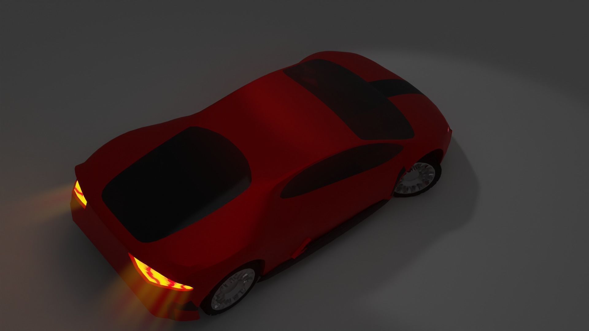 red Car low poly Low-poly 3D model_2