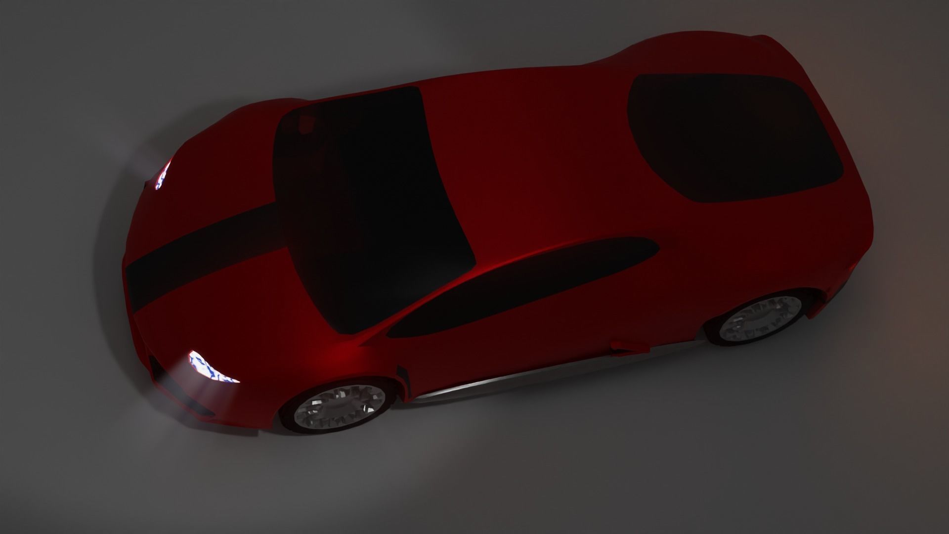 red Car low poly Low-poly 3D model_3