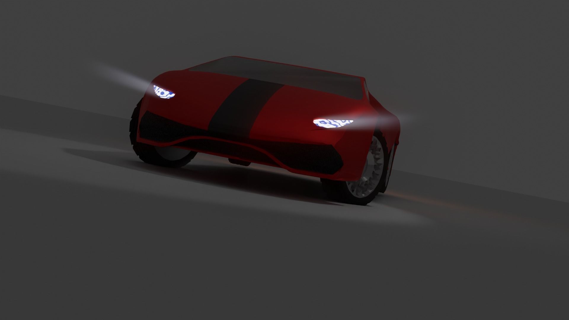 red Car low poly Low-poly 3D model_1