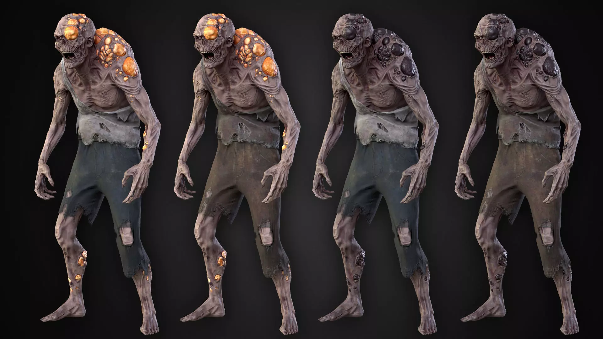 Infected Zombie Low-poly 3D model