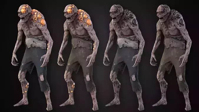 Infected Zombie Low-poly 3D model