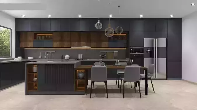 Kitchen Modern Advanced Modeling scene 3D model