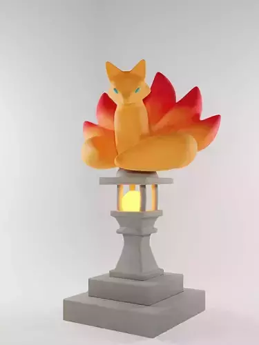 Japan Fox on the lamp