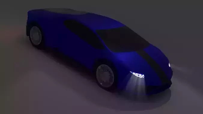 blue car low poly