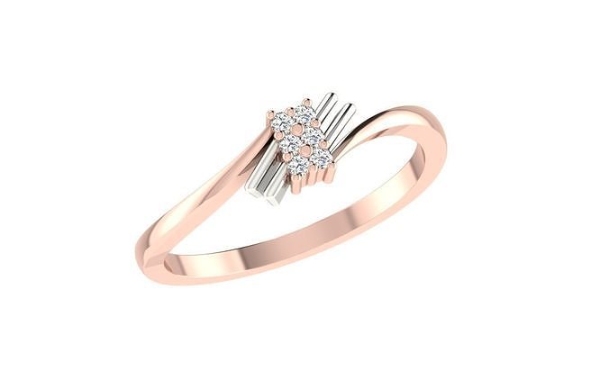 Solitaire Women Engagement Wedding Bypass Rings 3D print model