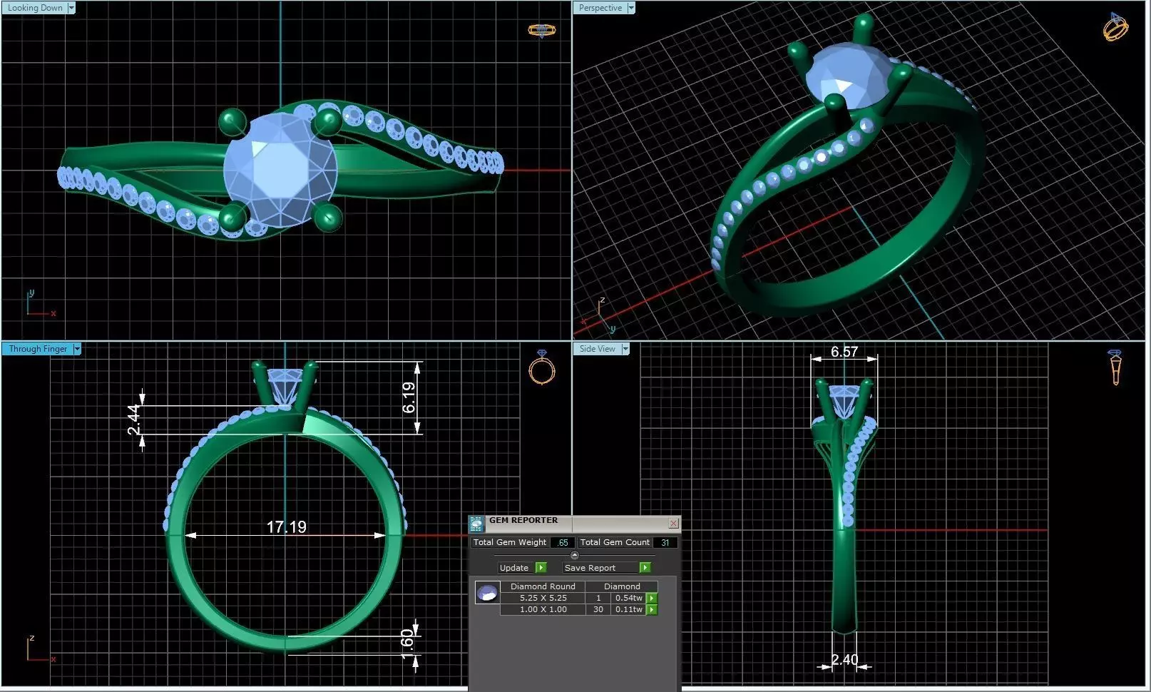 twist engagement ring 3D print model_0