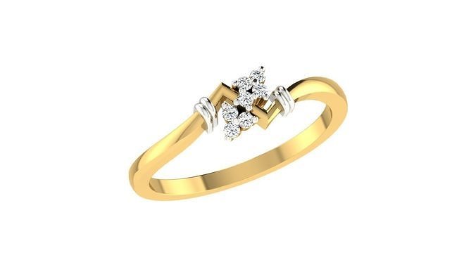 Solitaire Women Engagement Wedding Bypass Rings 3D print model