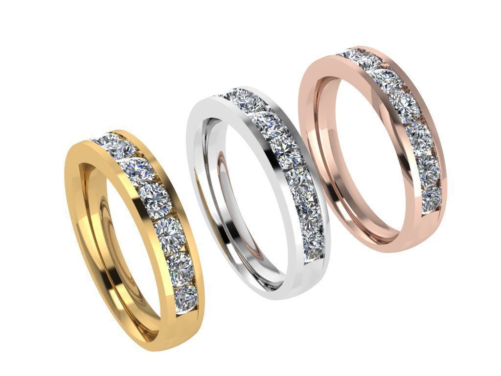 Ring342 gold diamond eternity ring 3D print model_4