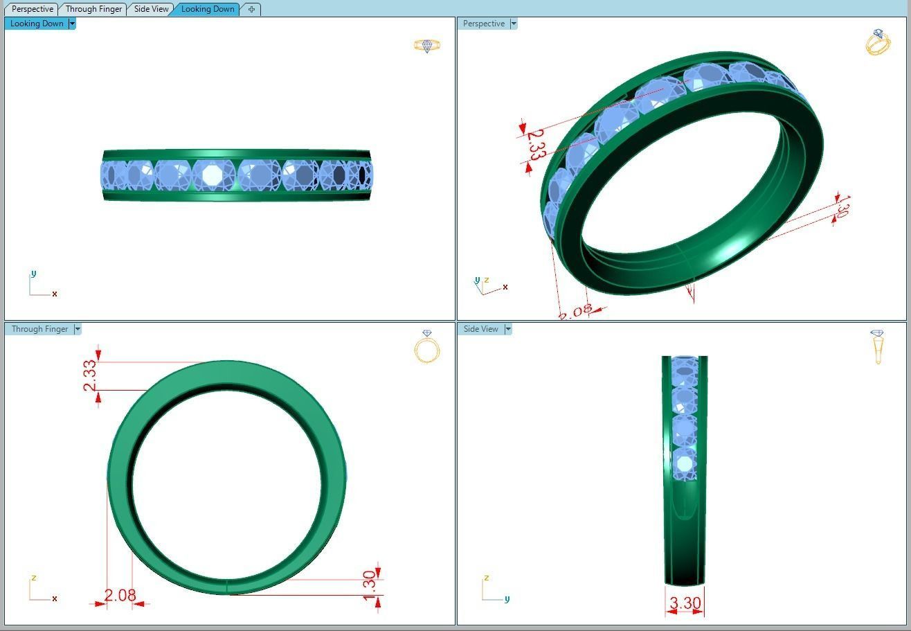 Ring342 gold diamond eternity ring 3D print model_5