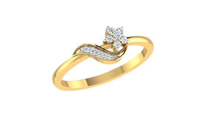 Solitaire Women Engagement Wedding Bypass Rings 3D print model