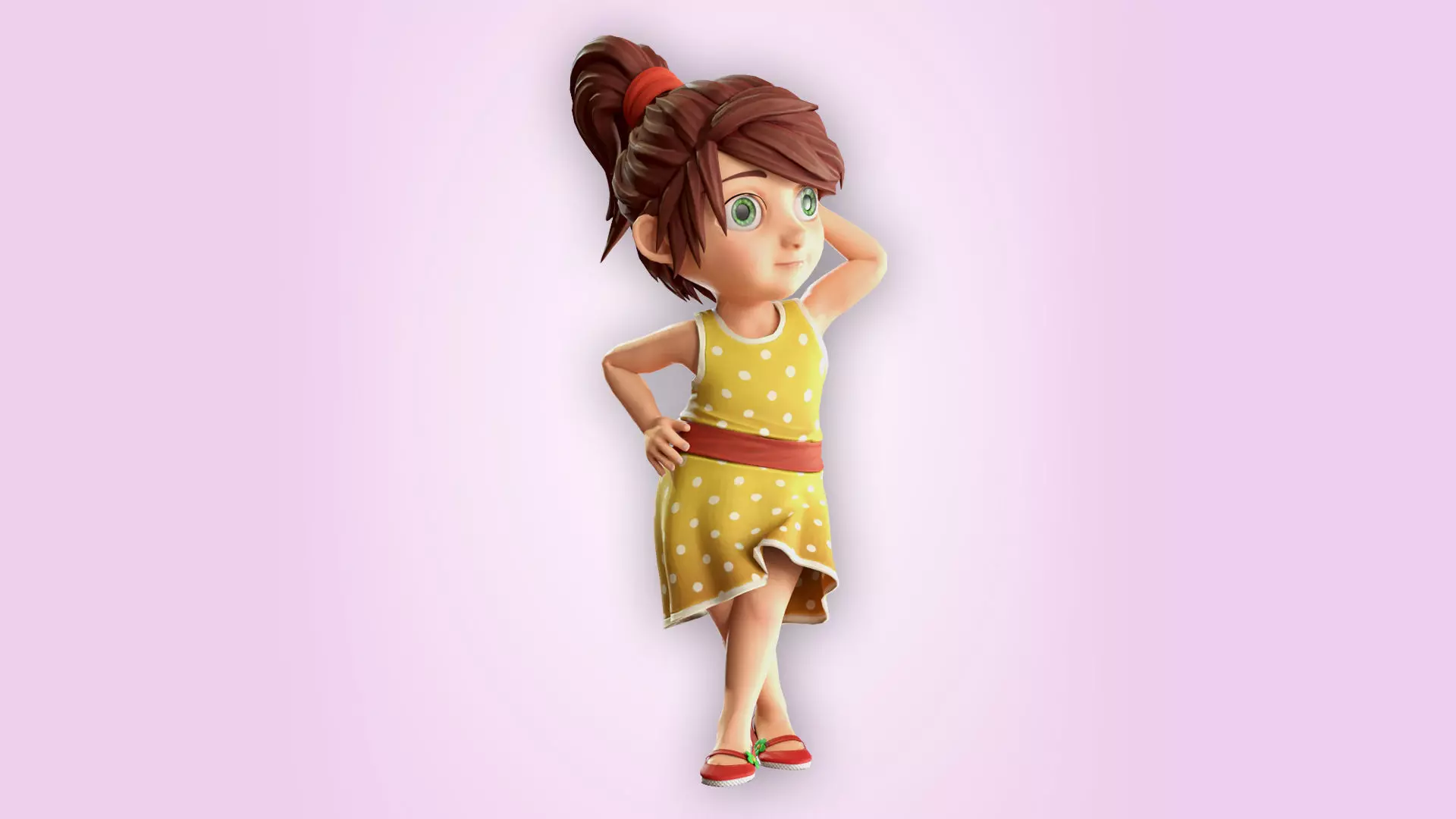 Cartoon Girl Low-poly 3D model