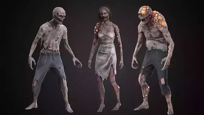 Infected Zombies Bundle 3D Model Collection