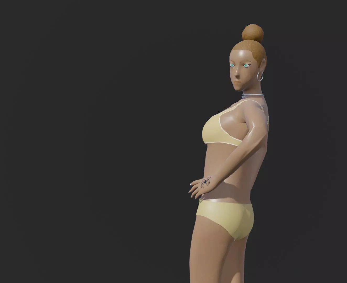 female character Free low-poly 3D model_0