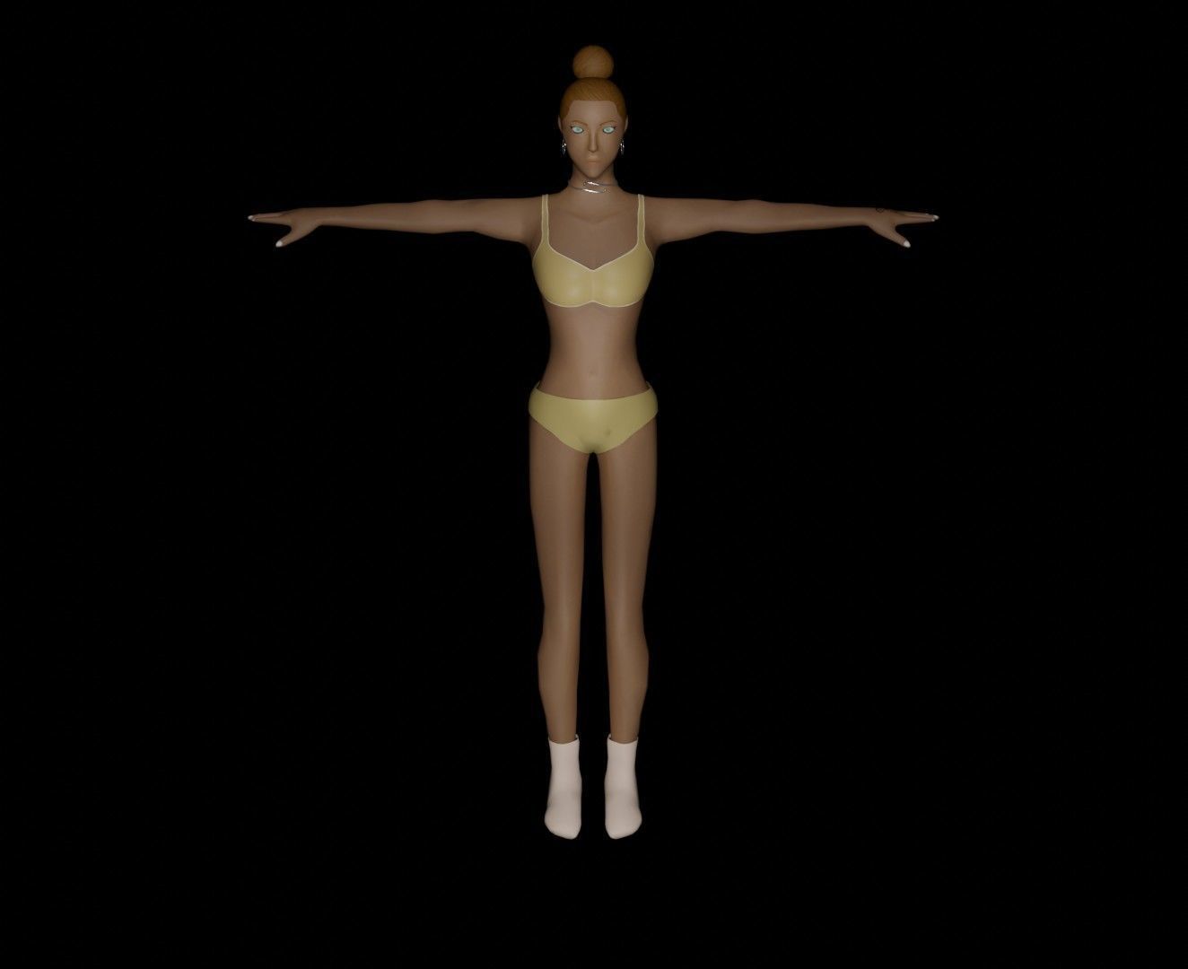 female character Free low-poly 3D model_1
