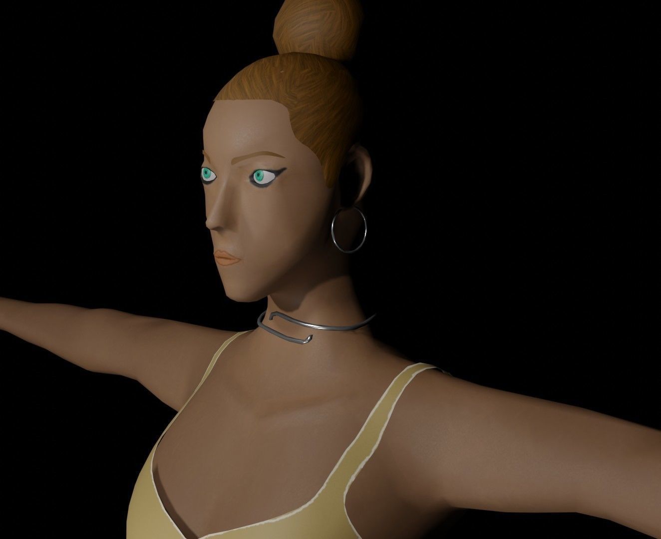 female character Free low-poly 3D model_2