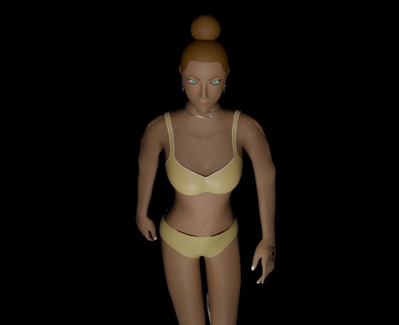 female character Free low-poly 3D model_3