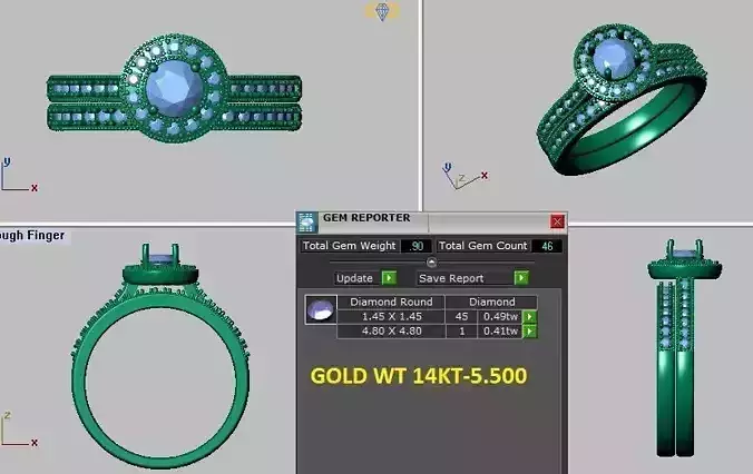 halo engagement ring with side ring