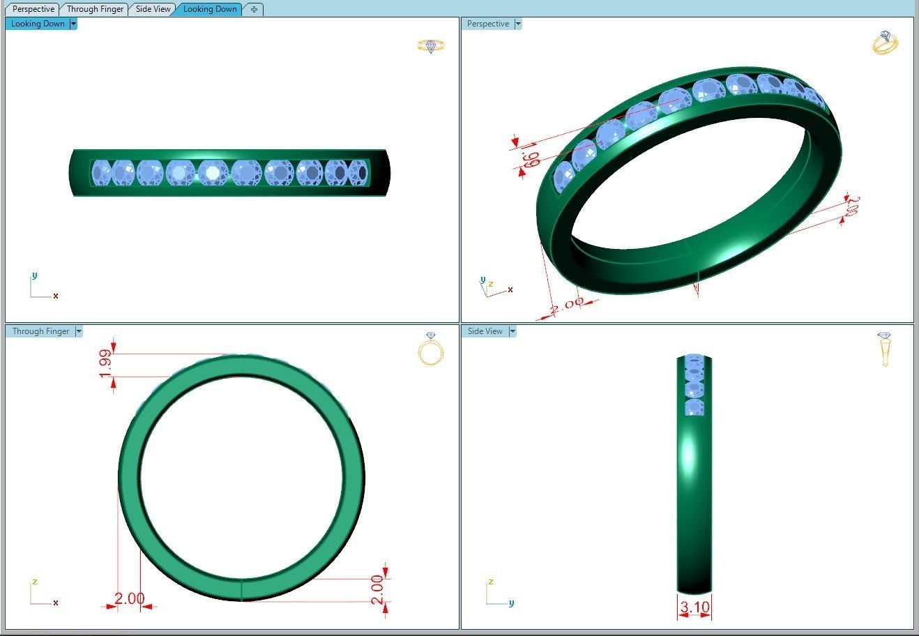 Ring344 gold wedding band with diamonds 3D print model_5
