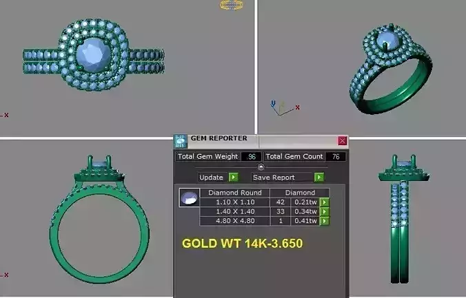 double halo engagement ring with side ring