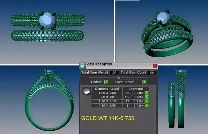 solitaire engagement ring with side ring
