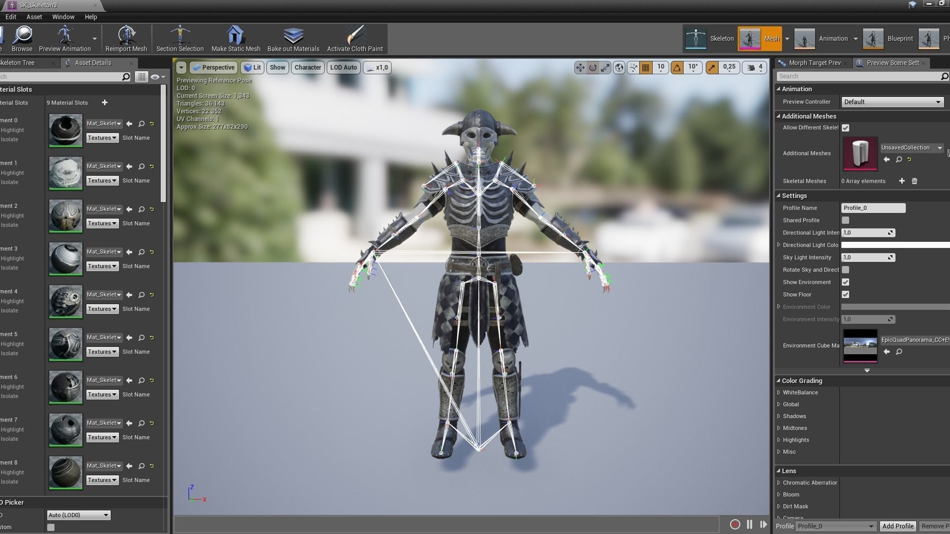 Skeleton 3 with axe Low-poly 3D model_22