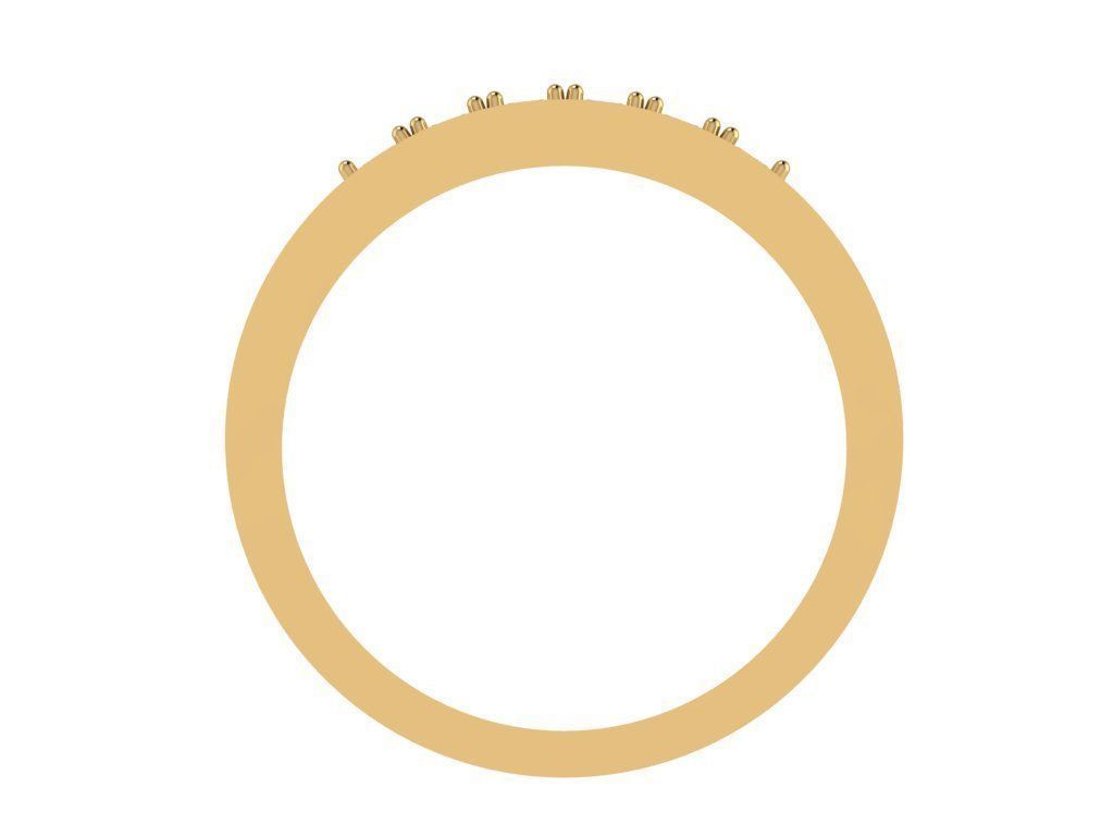 Ring346 gold wedding band with diamonds 3D print model_2