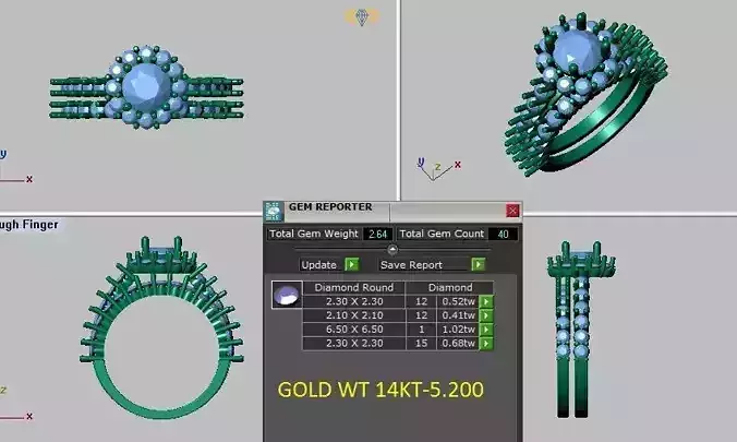 halo engagement ring with side ring