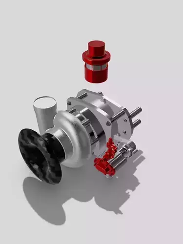 Procharger Supercharger set Pro Charger Blower 3D print model
