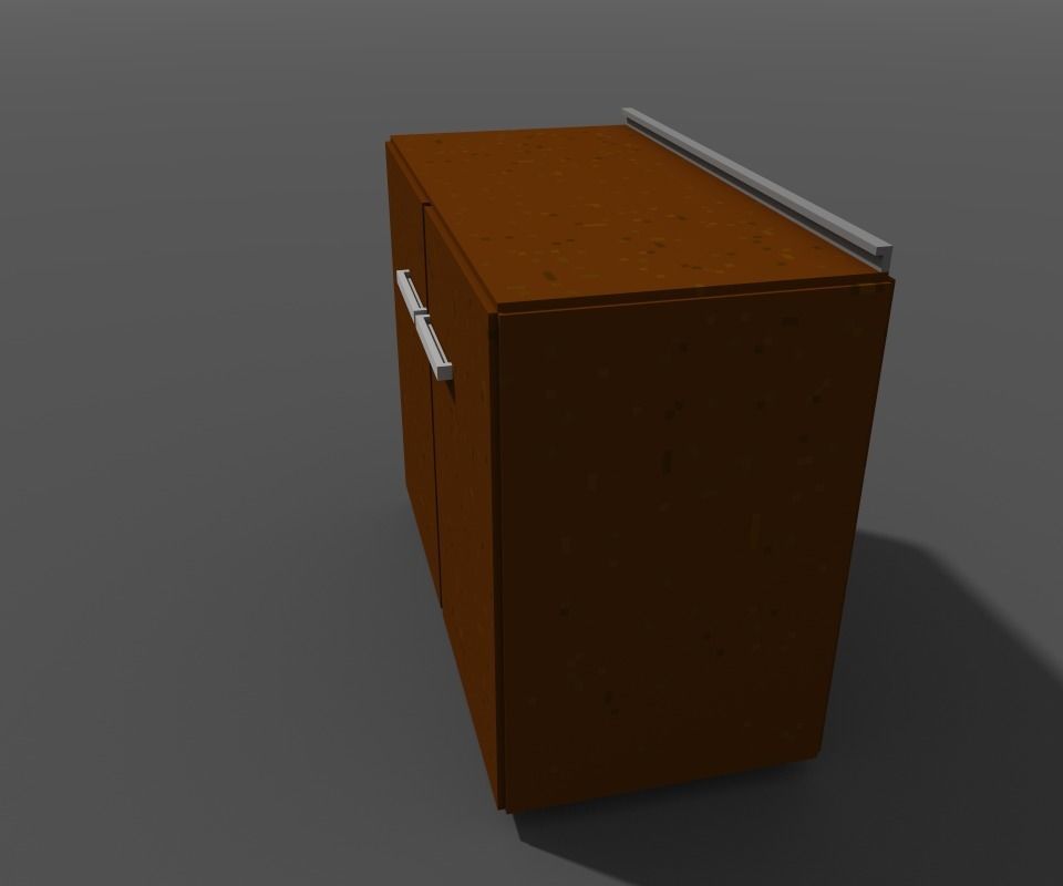 the cabinet is old Low-poly 3D model_2