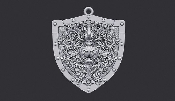 Decorative Lion Head Pendant 3D print model
