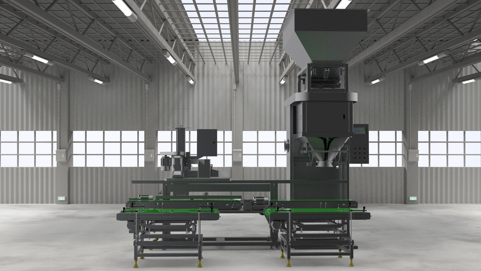 Automatic weighing and packing machine  3D model_1