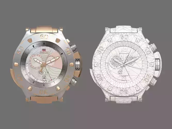 Watch 9 Low-poly gold and rose gold