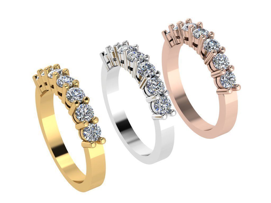 Ring348 gold diamond ring 3D print model_4