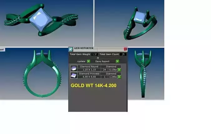 princess cut twist engagement ring